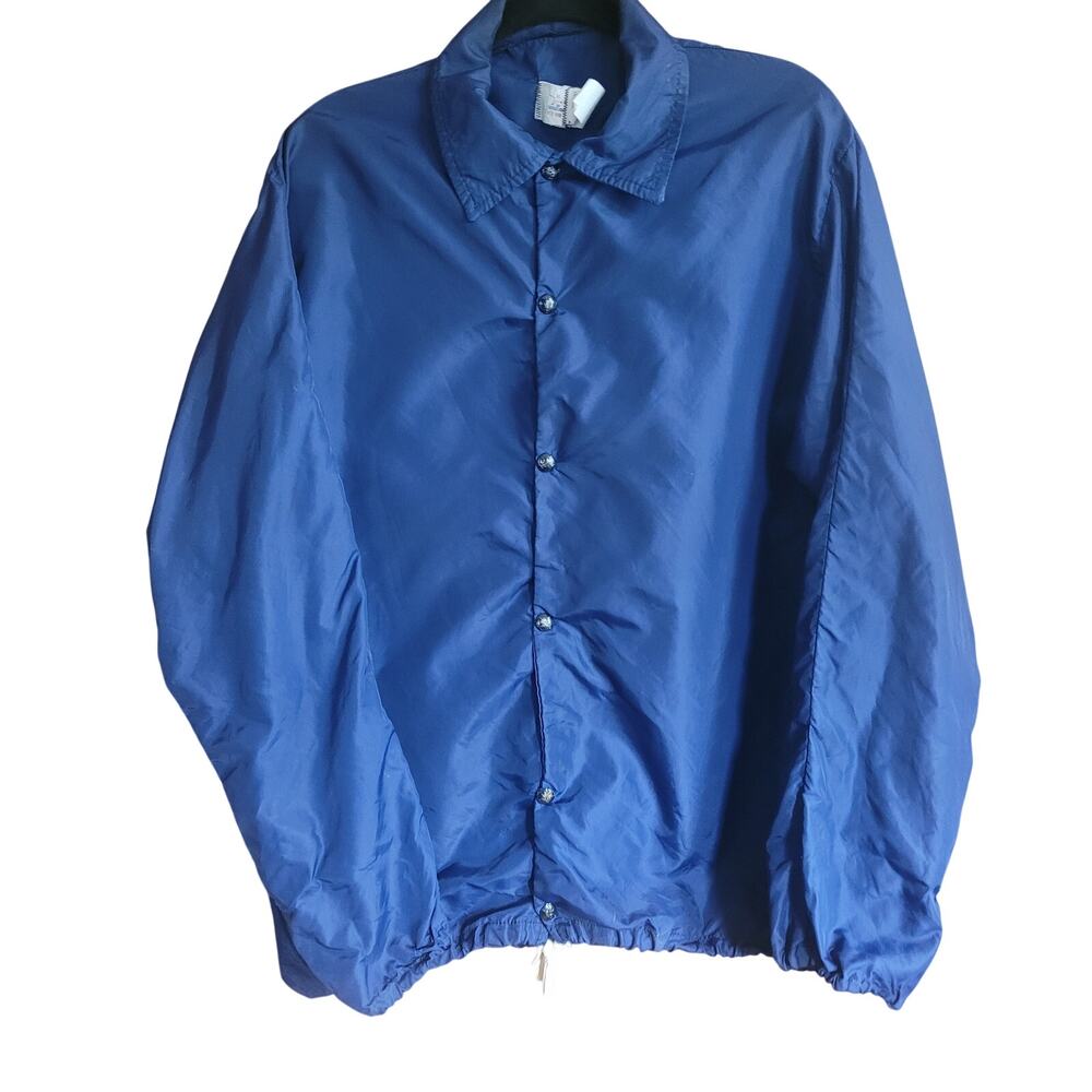 Speedline Athletic Wear Navy Windbreaker Jacket M Vintage Snap Front